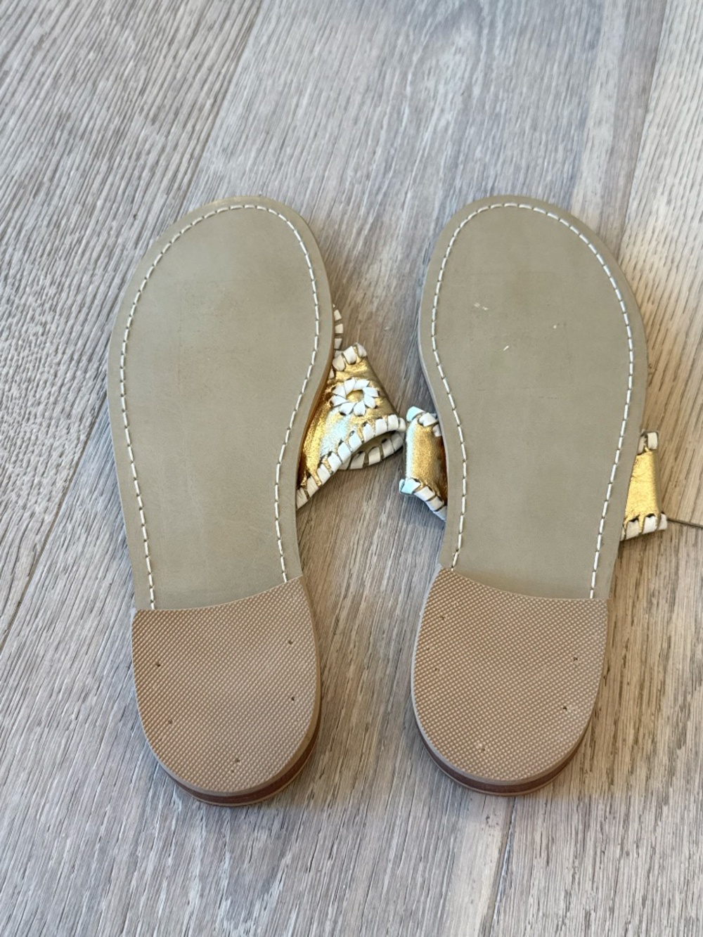 NWOT Jack Rogers Gold & White Navajo Thong Sandals | Women's Size 7M - Picture 7 of 7